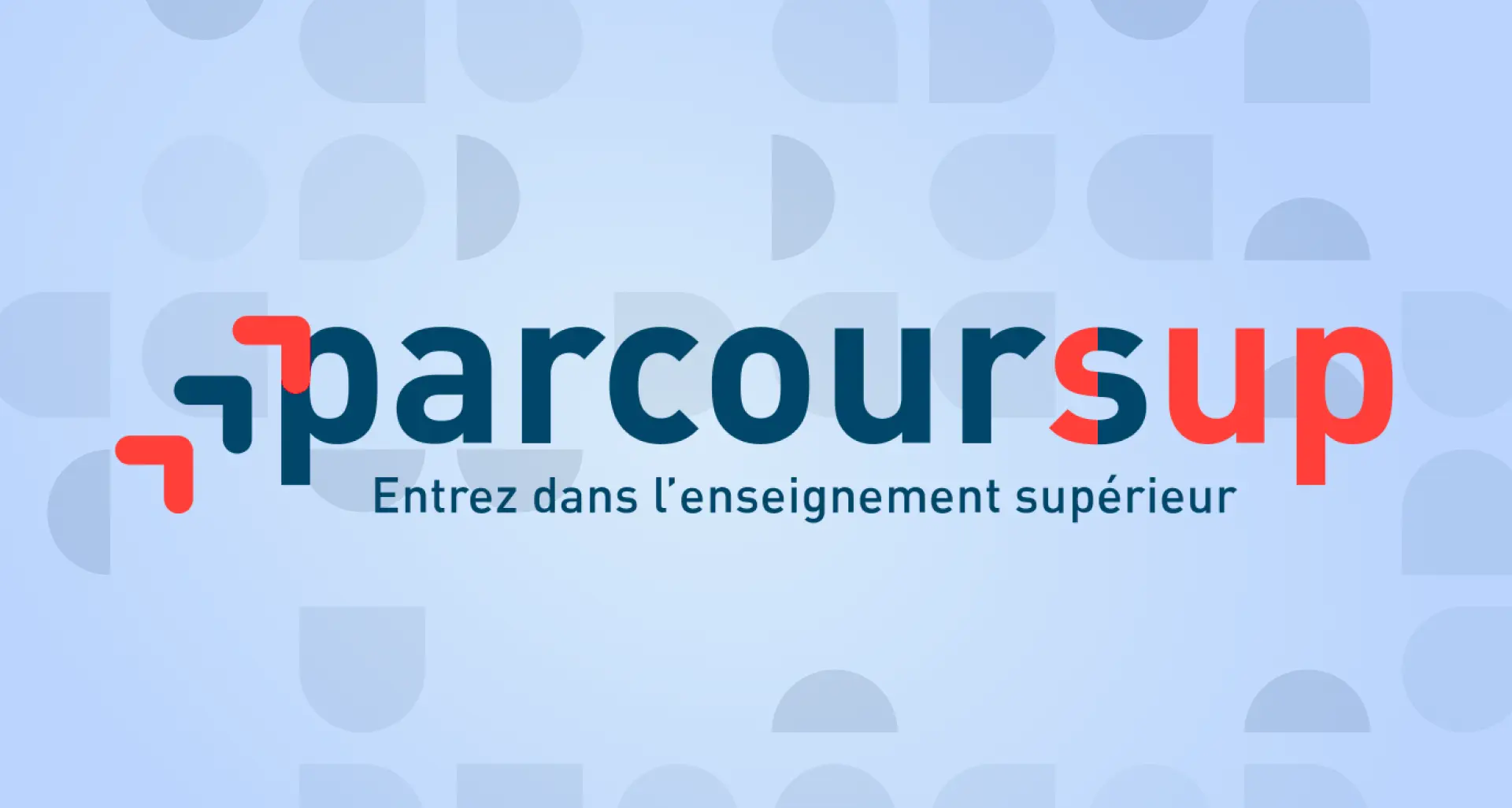 Le logo parcoursup sur un fond bleu clair.